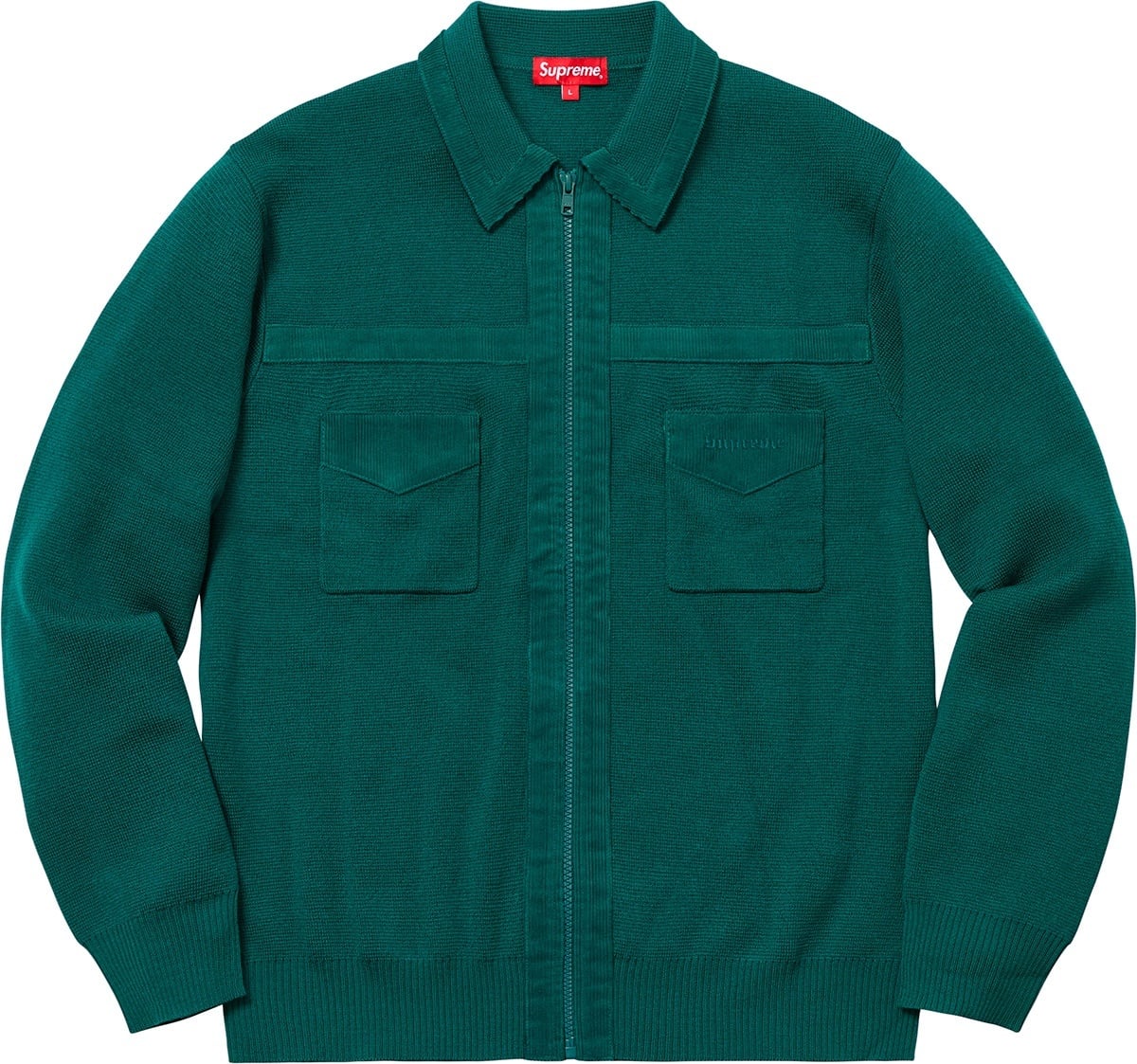 Corduroy Detailed Zip Sweater view 2